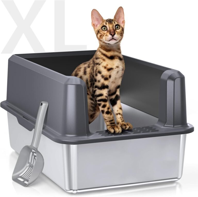 WoofiGo Enclosed Stainless Steel Cat Litter Box 4 litter box At Home Guru.com